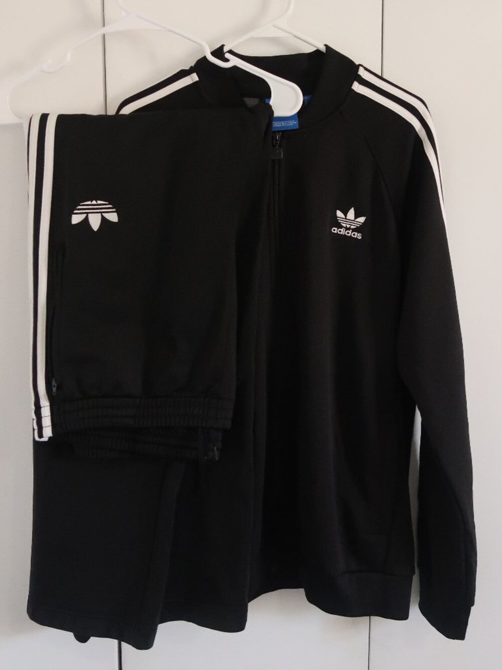 ADIDAS track suit, black white, size XL